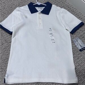 Tommy Bahama Kids Polo in White with Navy Accents